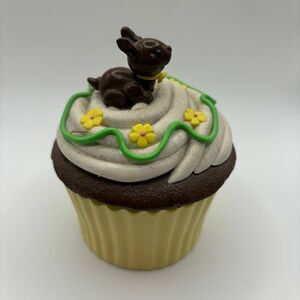faux chocolate easter bunny cupcake trinket box